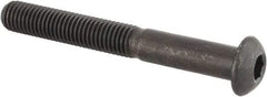 Made in USA - 1/4-28 UNF Hex Socket Drive, Button Screw - Alloy Steel, Black Oxide Finish, Fully Threaded, 2" Length Under Head - All Tool & Supply