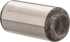 Made in USA - 1" Diam x 2" Pin Length Grade 8 Alloy Steel Standard Dowel Pin - Bright Finish, C 47-58 & C 60 (Surface) Hardness, 117,800 Lb (Single Shear), 235,600 Lb (Double Shear) Breaking Strength, 1 Beveled & 1 Rounded End - All Tool & Supply