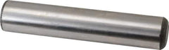 Made in USA - 1" Diam x 5" Pin Length Grade 8 Alloy Steel Standard Dowel Pin - Bright Finish, C 47-58 & C 60 (Surface) Hardness, 117,800 Lb (Single Shear), 235,600 Lb (Double Shear) Breaking Strength, 1 Beveled & 1 Rounded End - All Tool & Supply