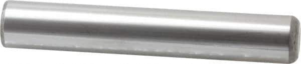 Made in USA - 1" Diam x 6" Pin Length Grade 8 Alloy Steel Standard Dowel Pin - Bright Finish, C 47-58 & C 60 (Surface) Hardness, 117,800 Lb (Single Shear), 235,600 Lb (Double Shear) Breaking Strength, 1 Beveled & 1 Rounded End - All Tool & Supply