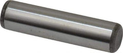 Made in USA - 7/16" Diam x 1-3/4" Pin Length Grade 8 Alloy Steel Standard Dowel Pin - Bright Finish, C 47-58 & C 60 (Surface) Hardness, 22,550 Lb (Single Shear), 45,100 Lb (Double Shear) Breaking Strength, 1 Beveled & 1 Rounded End - All Tool & Supply