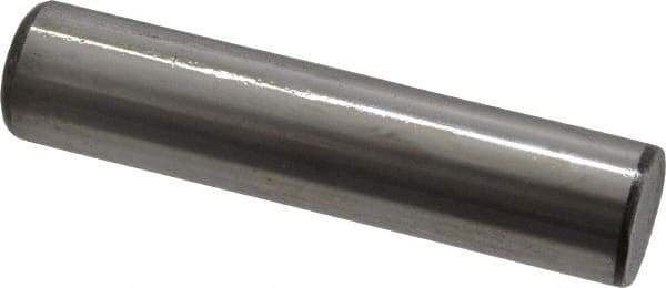 Made in USA - 1/2" Diam x 2-1/4" Pin Length Grade 8 Alloy Steel Standard Dowel Pin - Bright Finish, C 47-58 & C 60 (Surface) Hardness, 29,450 Lb (Single Shear), 58,900 Lb (Double Shear) Breaking Strength, 1 Beveled & 1 Rounded End - All Tool & Supply