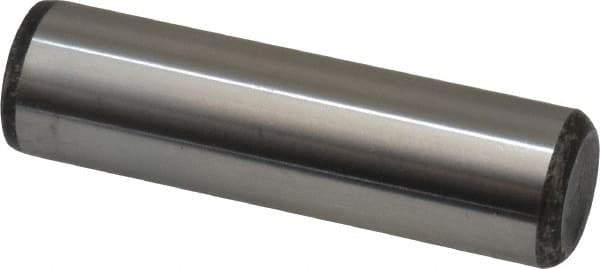 Made in USA - 5/8" Diam x 2-1/4" Pin Length Grade 8 Alloy Steel Standard Dowel Pin - Bright Finish, C 47-58 & C 60 (Surface) Hardness, 46,000 Lb (Single Shear), 92,000 Lb (Double Shear) Breaking Strength, 1 Beveled & 1 Rounded End - All Tool & Supply