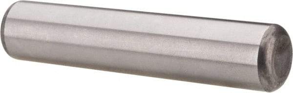 Made in USA - 5/8" Diam x 3" Pin Length Grade 8 Alloy Steel Standard Dowel Pin - Bright Finish, C 47-58 & C 60 (Surface) Hardness, 46,000 Lb (Single Shear), 92,000 Lb (Double Shear) Breaking Strength, 1 Beveled & 1 Rounded End - All Tool & Supply