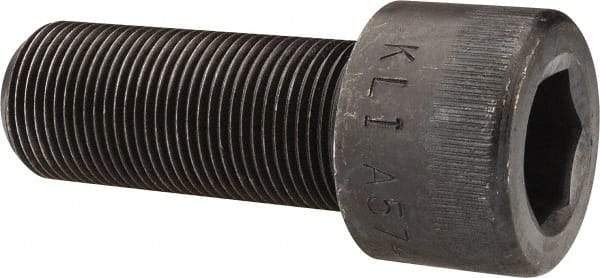 Made in USA - 1-14 UNF Hex Socket Drive, Socket Cap Screw - Alloy Steel, Black Oxide Finish, Fully Threaded, 2-1/2" Length Under Head - All Tool & Supply