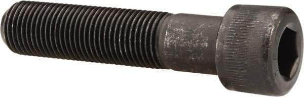 Made in USA - 1-1/8 - 7 UNC Hex Socket Drive, Socket Cap Screw - Alloy Steel, Black Oxide Finish, Partially Threaded, 4-1/2" Length Under Head - All Tool & Supply