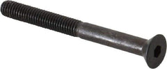 Made in USA - #10-32 UNF Hex Socket Drive, 82° Flat Screw - Alloy Steel, Black Oxide Finish, Partially Threaded, 2" OAL - All Tool & Supply