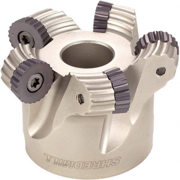 Iscar - 80mm Cut Diam, 8mm Max Depth, 27mm Arbor Hole, 6 Inserts, RC.. Insert Style, Indexable Copy Face Mill - FRW Cutter Style, 50mm High, Series MillShred - All Tool & Supply