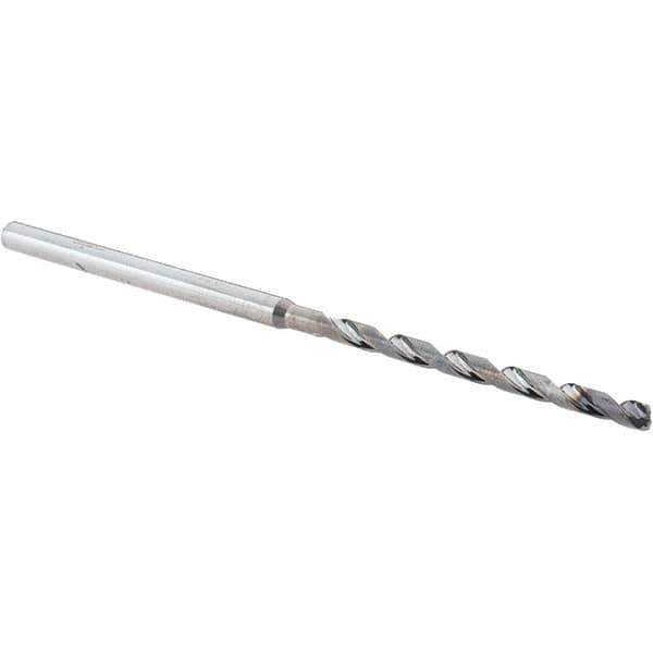 Walter-Titex - 3/32", 140° Point, Solid Carbide Micro Drill Bit - 77mm OAL, 37mm Flute Length, 3mm Shank Diam, Series A6589AMP - All Tool & Supply