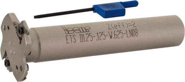 Iscar - Shank Connection, 1/8" Cutting Width, 5/16" Depth of Cut, 1-1/4" Cutter Diam, 2 Tooth Indexable Slotting Cutter - 5/8" Shank Diam, ETS-LN08 Toolholder, LNET Insert, Right Hand Cutting Direction - All Tool & Supply