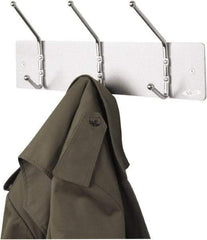 Safco - 3 Hooks, 18" Long x 3-3/4" Deep, Metal Wall/Door Hat/Coat Hook - 7" High - All Tool & Supply