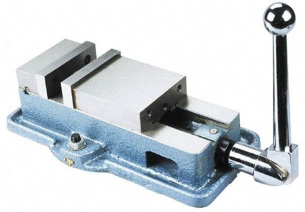 Interstate - 6" Jaw Width, 7-1/2" Jaw Opening Capacity, Horizontal Stationary Machine Vise - Manual Operation, 7,875 Lb Capacity, 1 Station, 17.2" Long x 4.93" High x 1-1/2" Deep, 1-1/2" Jaw Height, Cast Iron - All Tool & Supply