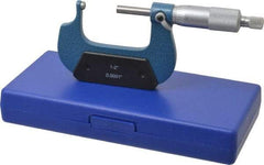 Value Collection - 1 to 2 Inch Measurement Range, 0.0001 Inch Graduation, Spherical Anvil, Ratchet Stop Thimble, Mechanical Anvil, Tube Micrometer - Accurate Up to 0.0001 Inch, Accurate Up to 0.0001 Inch, Enamel Finish, Carbide - All Tool & Supply