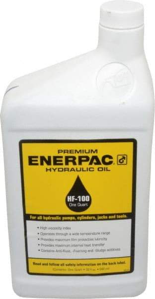 Enerpac - 1 Qt Bottle, Mineral Hydraulic Oil - ISO 32, <12,000 SUS at 0°F, 150 to 165 SUS at 100°F, 42 to 45 SUS at 210°F - All Tool & Supply