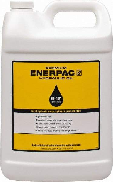 Enerpac - 1 Gal Bottle, Mineral Hydraulic Oil - ISO 32, <12,000 SUS at 0°F, 150 to 165 SUS at 100°F, 42 to 45 SUS at 210°F - All Tool & Supply