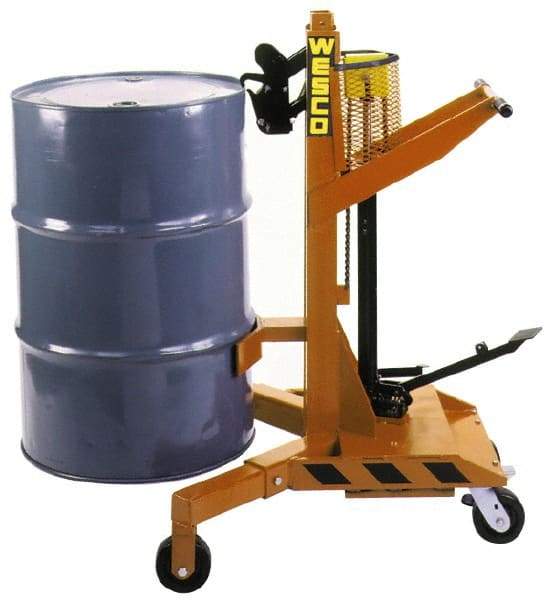 Wesco Industrial Products - 1,100 Lb Load Capacity, 55 Gal Drum Transporter - For 55 Gal Drums - All Tool & Supply