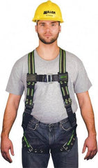 Miller - 400 Lb Capacity, Size Universal, Full Body Construction Safety Harness - Elastomer, Tongue Leg Strap, Mating Chest Strap, Green/Black - All Tool & Supply