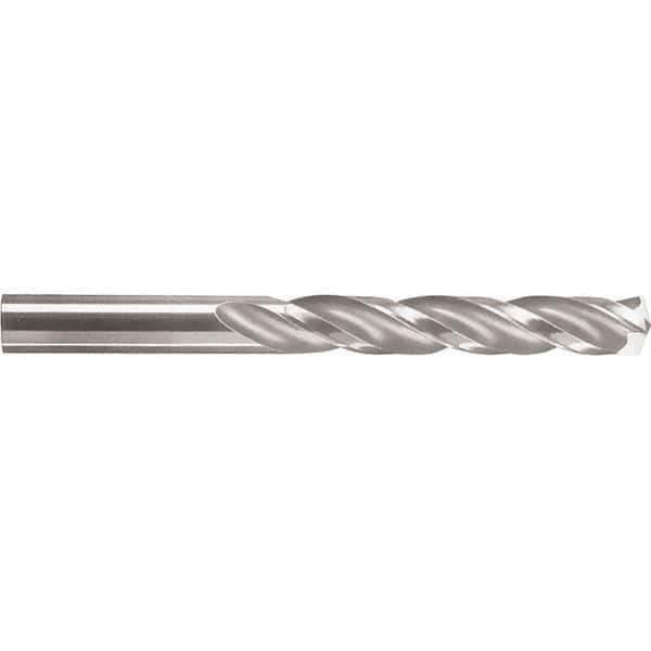 SGS - 5.1mm 150° Spiral Flute Solid Carbide Screw Machine Drill Bit - Bright Finish, Right Hand Cut, 26mm Flute Length, 62mm OAL, Standard Point, Straight Shank - All Tool & Supply