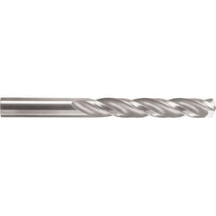 SGS - #8 150° Solid Carbide Jobber Drill - TiN Finish, Right Hand Cut, Spiral Flute, Straight Shank, 3" OAL, Standard Point - All Tool & Supply