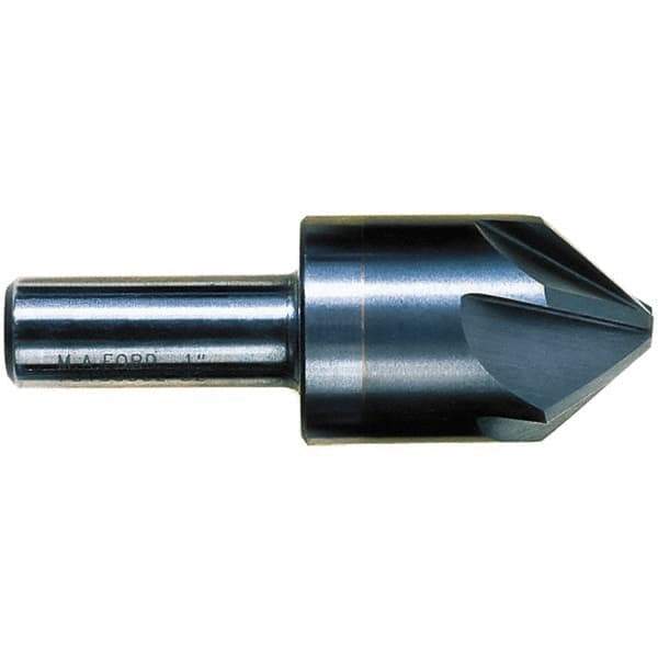 M.A. Ford - 1/2" Head Diam, 3/8" Shank Diam, 6 Flute 82° Solid Carbide Countersink - 2-1/8" OAL - All Tool & Supply