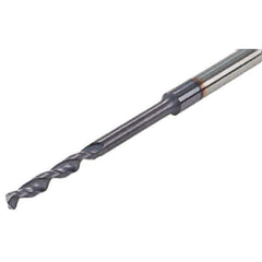 Iscar - 0.9mm 140° Solid Carbide Jobber Drill - TiAlN Finish, Right Hand Cut, Spiral Flute, Straight Shank, 46mm OAL, Standard Point - All Tool & Supply