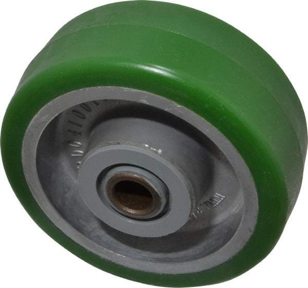 Albion - 4 Inch Diameter x 1-1/2 Inch Wide, Polyurethane Caster Wheel - 600 Lb. Capacity, 1-7/8 Inch Hub Length, 1/2 Inch Axle Diameter, Roller Bearing - All Tool & Supply