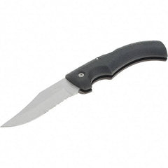 Gerber - 3-3/4" Blade, 8-3/4" OAL, Partially Serrated Clip Point Folding Knife - 4-7/8" Closed Length - All Tool & Supply