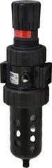 Parker - 1/2" NPT Port Standard 1 Piece Filter/Regulator FRL Unit - Polycarbonate Bowl, 90 SCFM, 150 Max psi, 11.76" High, Manual Drain - All Tool & Supply