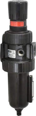 Parker - 3/4" NPT Port Standard 1 Piece Filter/Regulator FRL Unit - Metal Bowl, 90 SCFM, 250 Max psi, 11.76" High, Manual Drain - All Tool & Supply