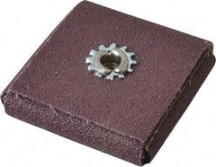 3M - 80 Grit, Medium Grade, Aluminum Oxide Square Pad - 2" Long x 2" Wide x 1/2" Thick, Cloth Backed, X Backing Weight, 12,000 Max RPM - All Tool & Supply