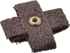 3M - 60 Grit, Medium Grade, Aluminum Oxide Cross Pad - 1" Long x 1" Wide x 3/8" Thick, Cloth Backed, X Backing Weight, 8 Ply, 24,000 Max RPM - All Tool & Supply