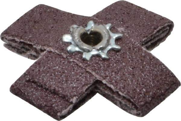 3M - 60 Grit, Medium Grade, Aluminum Oxide Cross Pad - 1-1/2" Long x 1-1/2" Wide x 1/2" Thick, Cloth Backed, X Backing Weight, 8 Ply, 24,000 Max RPM - All Tool & Supply