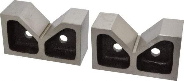 Value Collection - 3-1/16" Max Capacity, 90° Angle, Cast Iron V-Block - 6" Long x 2-7/16" Wide x 3-1/2" High, Sold as Matched Pair - All Tool & Supply