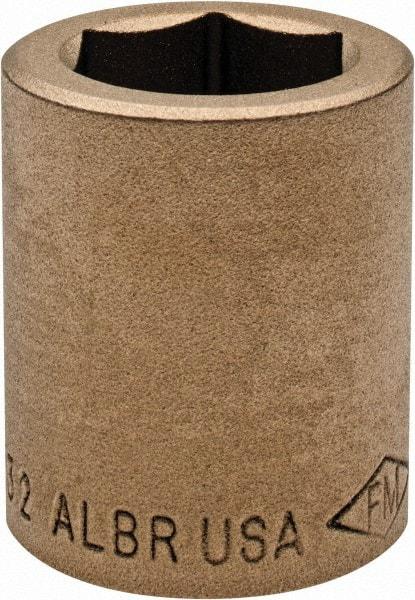 Ampco - 25/32", 1/2" Drive, Standard Hand Socket - 6 Points, 1-7/16" OAL, Aluminum Bronze - All Tool & Supply