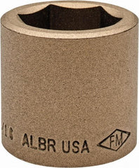 Ampco - 1-1/16", 1/2" Drive, Standard Hand Socket - 6 Points, 1-1/2" OAL, Aluminum Bronze - All Tool & Supply