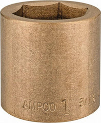 Ampco - 1-3/16", 1/2" Drive, Standard Hand Socket - 6 Points, 1-5/8" OAL, Aluminum Bronze - All Tool & Supply