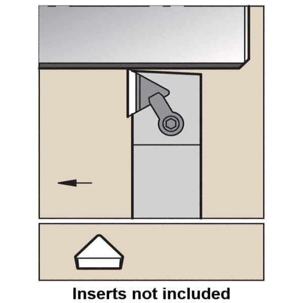 Kennametal - CTAP, Right Hand Cut, 3° Lead Angle, 5/8" Shank Height x 5/8" Shank Width, Positive Rake Indexable Turning Toolholder - 4-1/2" OAL, TP..22. Insert Compatibility, Series Kendex - All Tool & Supply