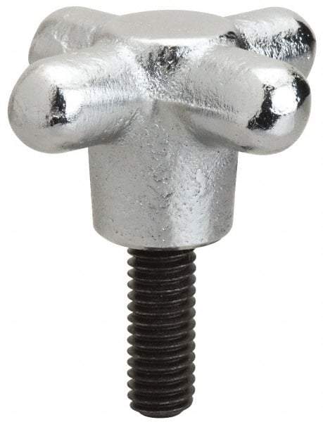 Strong Hand Tools - 2-1/2" Head Diam, 4 Point Spoked Knob - 5/8-11 Stem, Cast Iron - All Tool & Supply