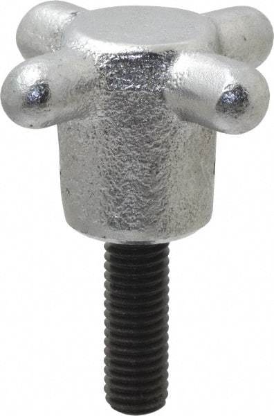 Strong Hand Tools - 2-1/2" Head Diam, 4 Point Spoked Knob - 1/2-13 Stem, Cast Iron - All Tool & Supply