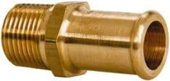 Parker - 3/8 NPT Thread Hose Barb x Male NPT Connector - 5/8" ID Hose, Brass - All Tool & Supply