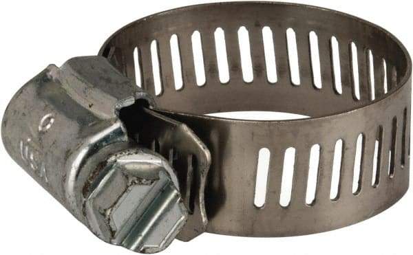 Parker - 1/2 to 1-1/4" Diam, Stainless Steel Worm Drive Clamp - All Tool & Supply