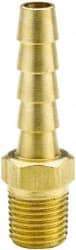 Parker - 1/8 NPT Thread Hose Barb x Male NPT Connector - 3/16" ID Hose x 0.227" OD Hose, Brass - All Tool & Supply