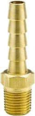 Parker - 1/8 NPT Thread Hose Barb x Male NPT Connector - 1/8" ID Hose x 0.185" OD Hose, Brass - All Tool & Supply