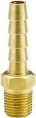 Parker - 1/2 NPT Thread Hose Barb x Male NPT Connector - 3/8" ID Hose x 0.415" OD Hose, Brass - All Tool & Supply