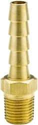 Parker - 3/8 NPT Thread Hose Barb x Male NPT Connector - 1/2" ID Hose x 0.53" OD Hose, Brass - All Tool & Supply