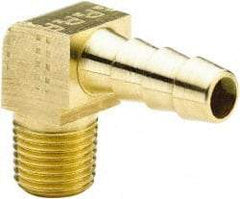 Parker - 3/4 NPTF Thread Hose Barb x Male NPT 90° Elbow - 3/4" ID Hose, Brass - All Tool & Supply