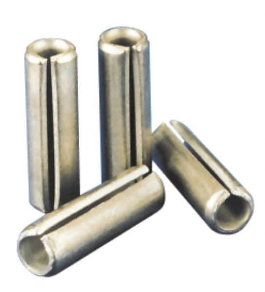 Value Collection - 12mm Diam x 45mm Long Slotted Spring Pin - Grade 1070-1080 Steel, Plain Finish - All Tool & Supply