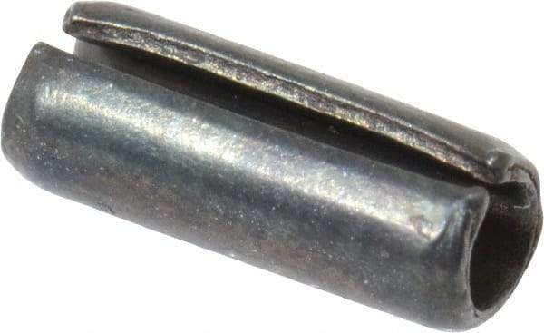 Value Collection - 3mm Diam x 8mm Long Slotted Spring Pin - Grade 1070-1080 Steel, Plain Finish - All Tool & Supply