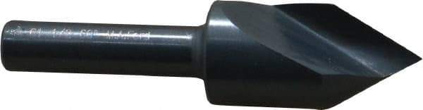 M.A. Ford - 1/2" Head Diam, 1/4" Shank Diam, 1 Flute 60° High Speed Steel Countersink - Bright Finish, 2" OAL, 0.06" Nose Diam, Single End, Straight Shank, Right Hand Cut - All Tool & Supply