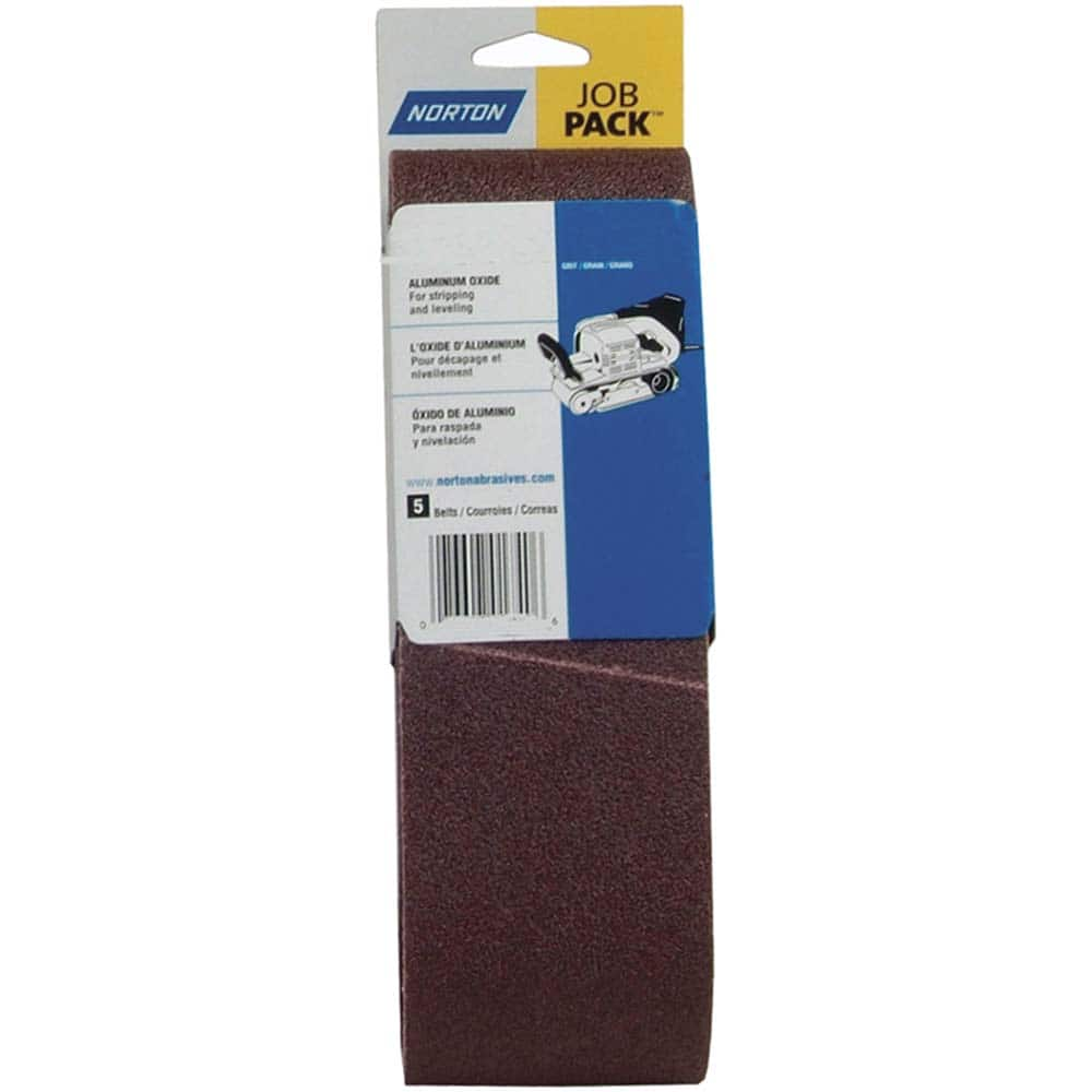 Norton - 3" Wide x 24" OAL, 80 Grit, Aluminum Oxide Abrasive Belt - All Tool & Supply